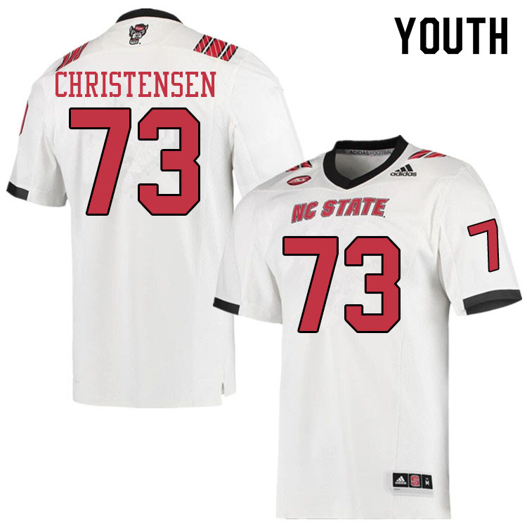 Youth #73 Abe Christensen NC State Wolfpack College Football Jerseys Sale-White